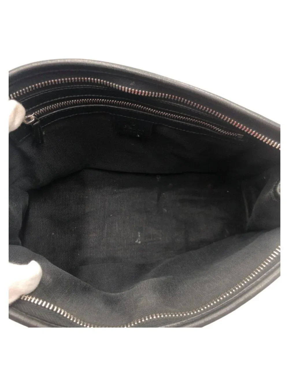 Gucci Interlocking Black Leather Clutch Bag